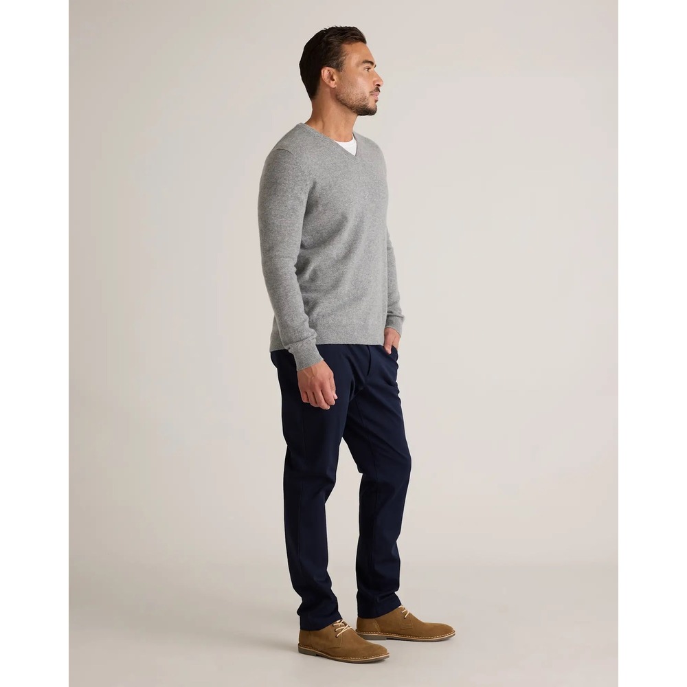 Quince Mongolian Cashmere V-Neck Sweater Heather Grey Large New With Tags - Picture 4 of 8